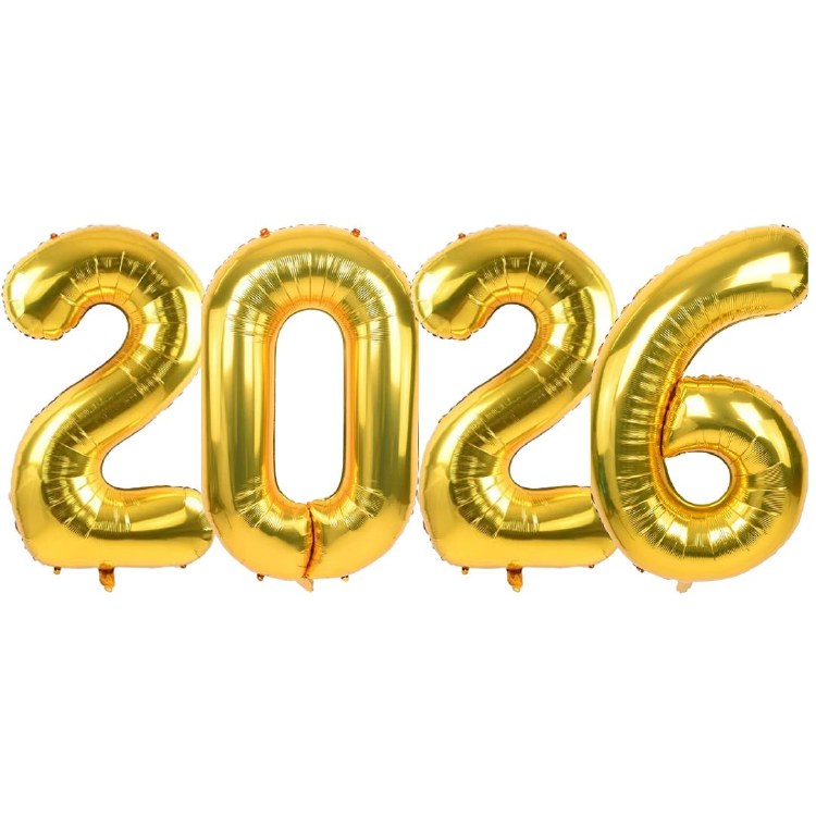 2026 34" Jumbo Helium Number Bundle • Gold