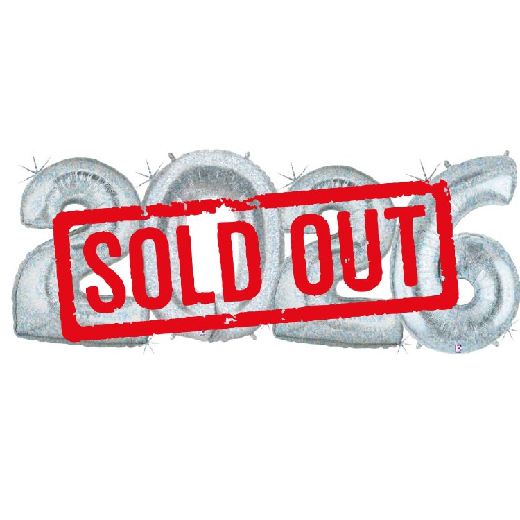 2026 40" Jumbo Helium Number Bundle • Silver Holographic