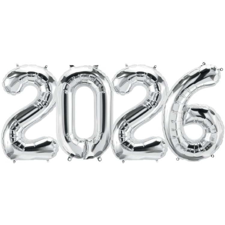 2026 34"Jumbo Helium Number Bundle • Silver