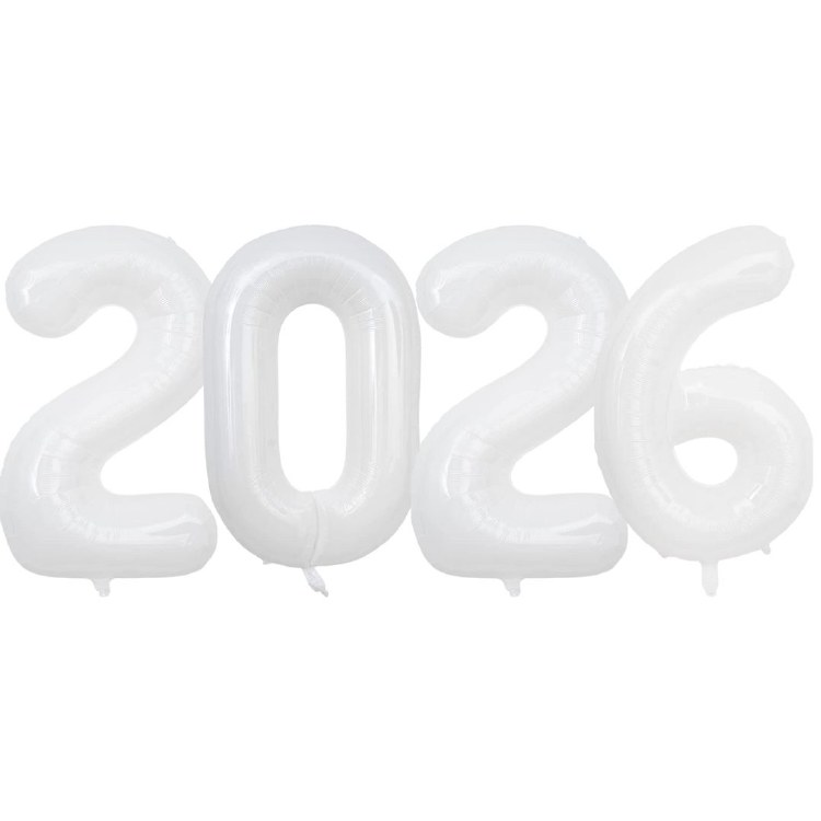 2026 34"Jumbo Helium Number Bundle • White