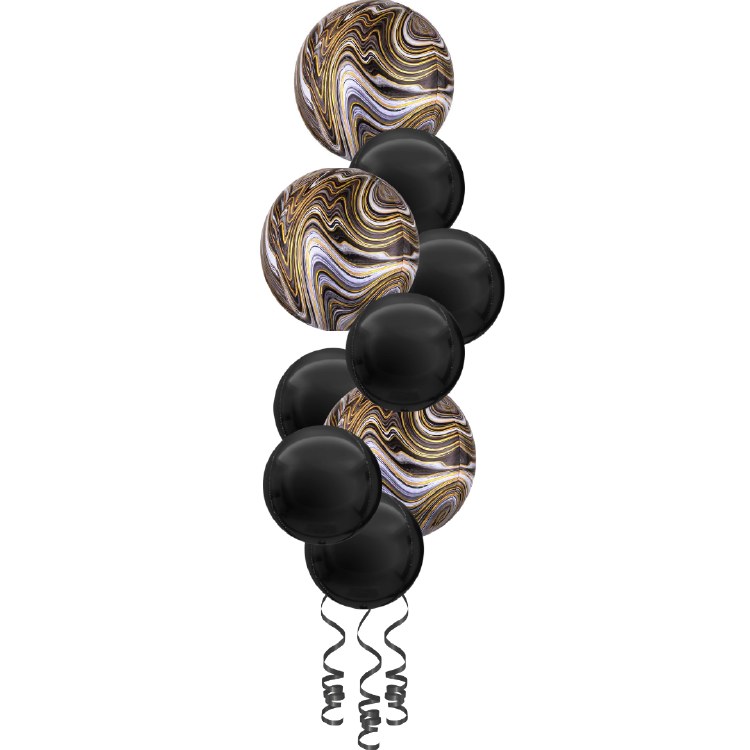 Balloon Bouquet, Spheroid Tower • Black Marble &amp; Black