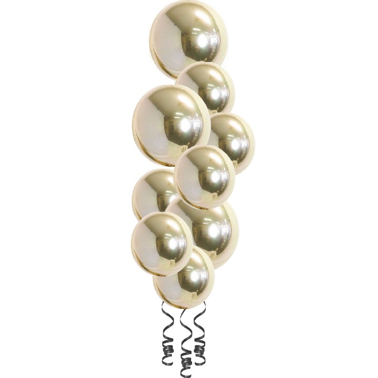 Balloon Bouquet, Spheroid Tower • White Gold