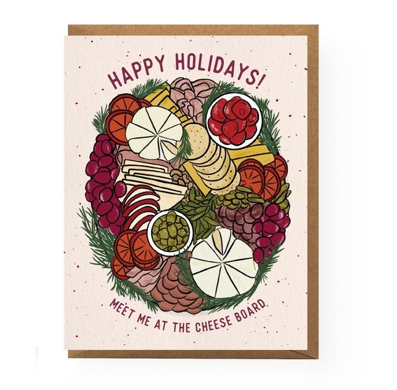 Happy Holidays Charcuterie Board Card • BLANK INSIDE
