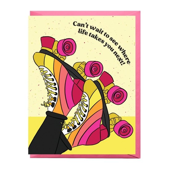 Card Roller Skates Congrats