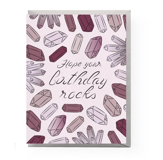 Card Birthday Rocks Crystals