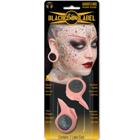 Black Label Latex Gauged Ears