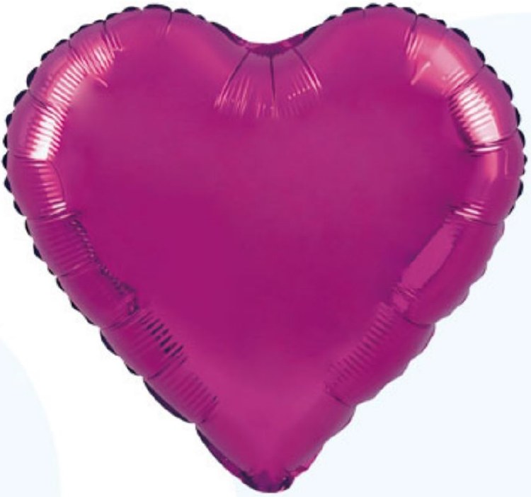 Heart Shape • 18" Standard Size Mylar Helium Balloon • PINK, FUSCHIA
