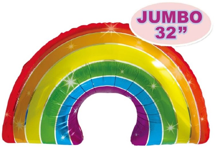 Rainbow Shape • Jumbo 32" Mylar Helium Balloon