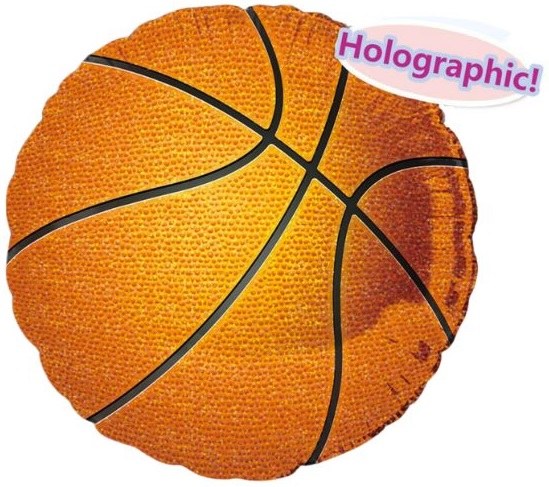 Sports, Basketball Shape • Standard Size 18" Mylar Helium Balloon