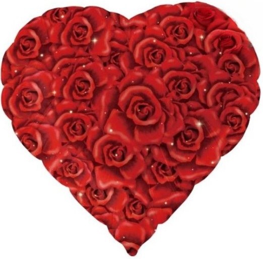 MYLR Heart Trico Roses 18"