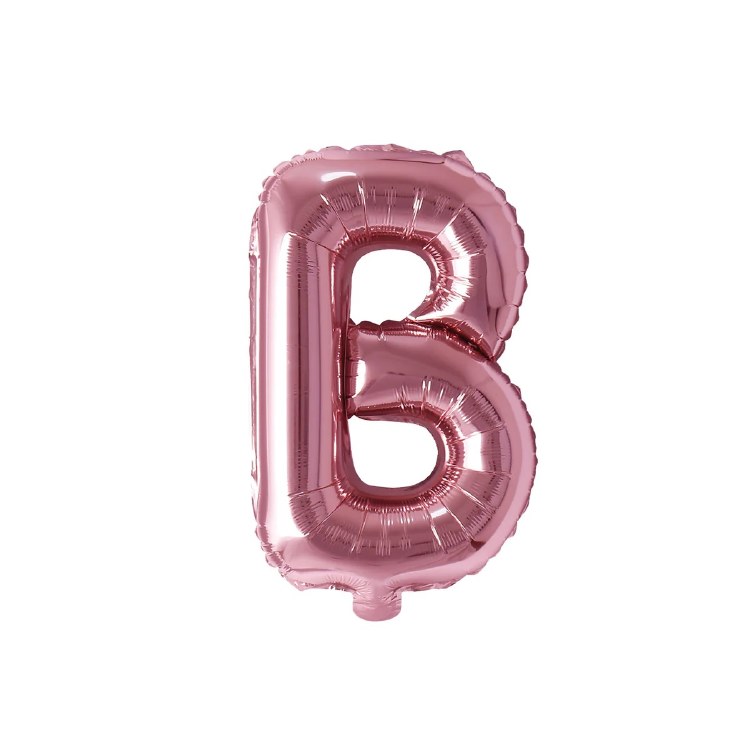 Mini 16" Air-Fill Only Letter Mylar Balloon • Rose Gold B