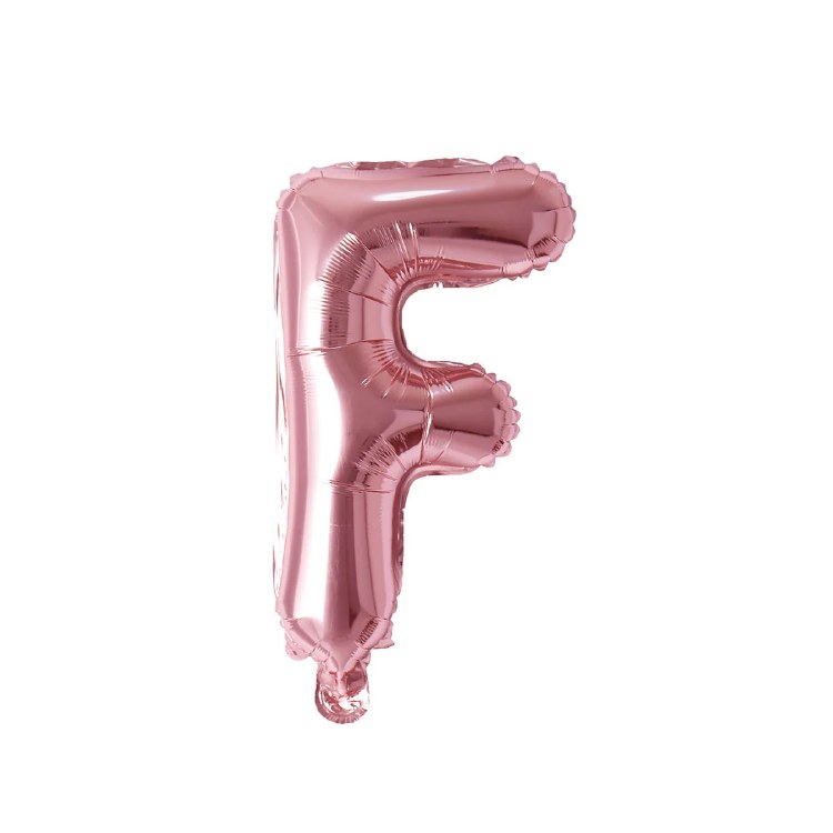 Mini 16" Air-Fill Only Letter Mylar Balloon • Rose Gold F