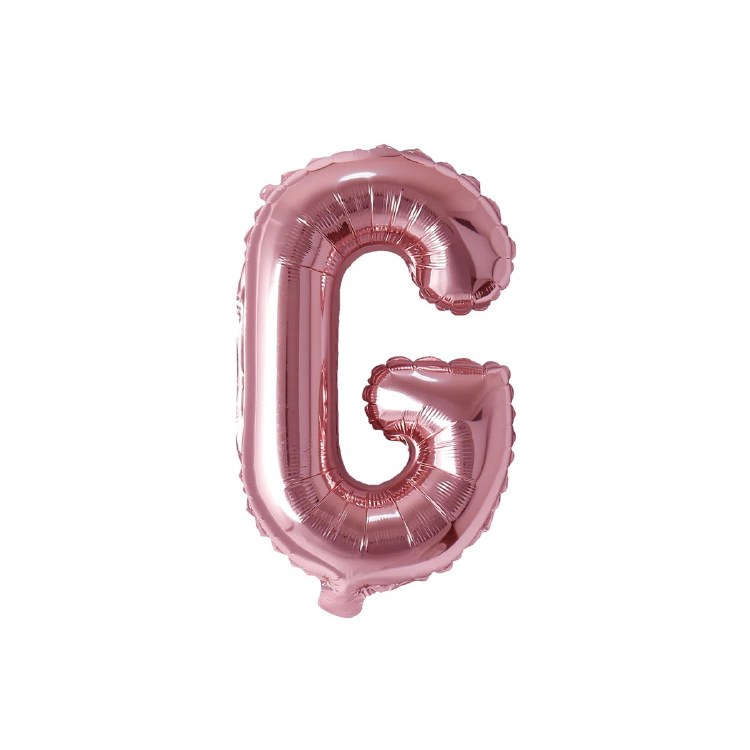 Mini 16" Air-Fill Only Letter Mylar Balloon • Rose Gold G