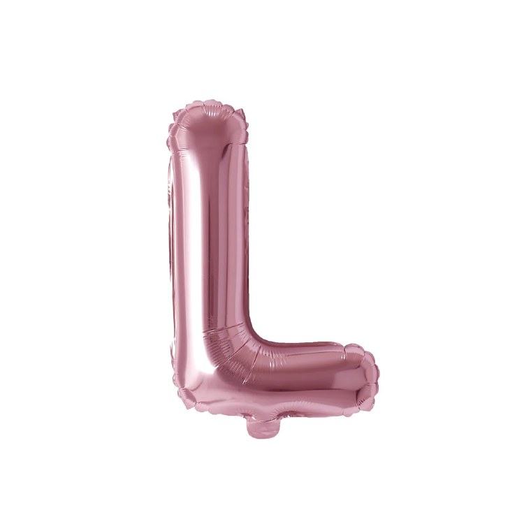 Mini 16" Air-Fill Only Letter Mylar Balloon • Rose Gold L