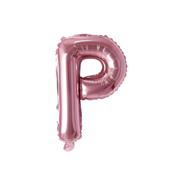 Mini 16" Air-Fill Only Letter Mylar Balloon • Rose Gold P