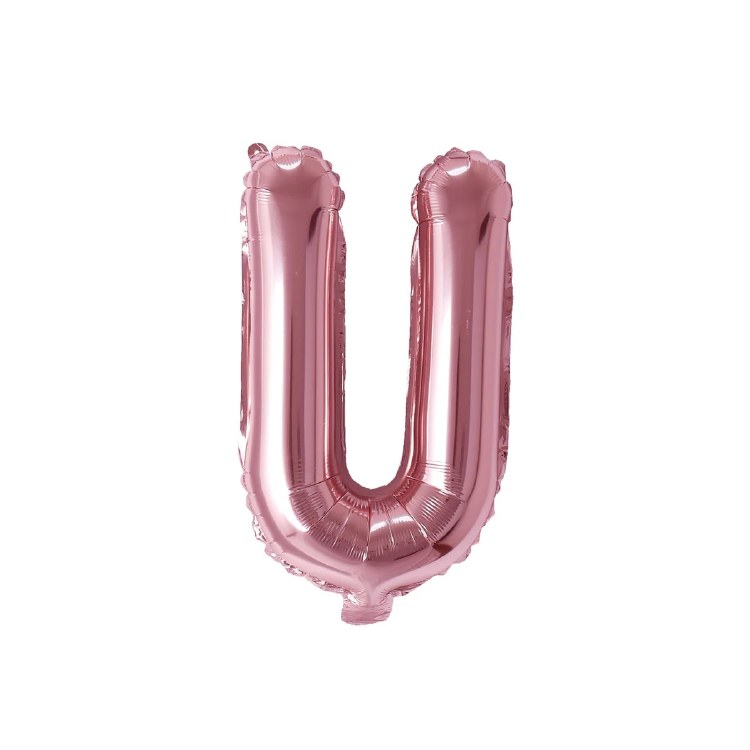 Mini 16" Air-Fill Only Letter Mylar Balloon • Rose Gold U