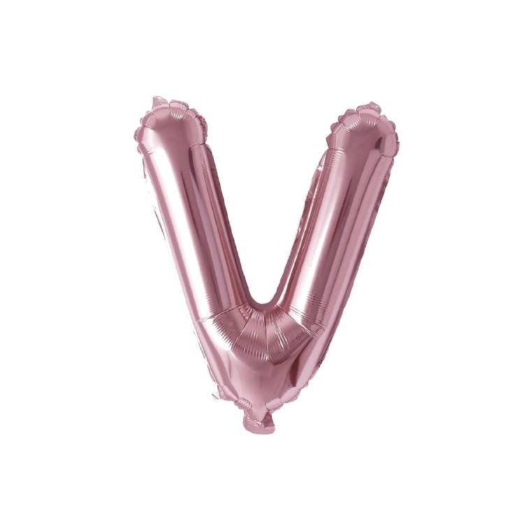 Mini 16" Air-Fill Only Letter Mylar Balloon • Rose Gold V