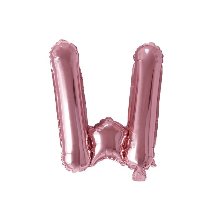 Mini 16" Air-Fill Only Letter Mylar Balloon • Rose Gold W