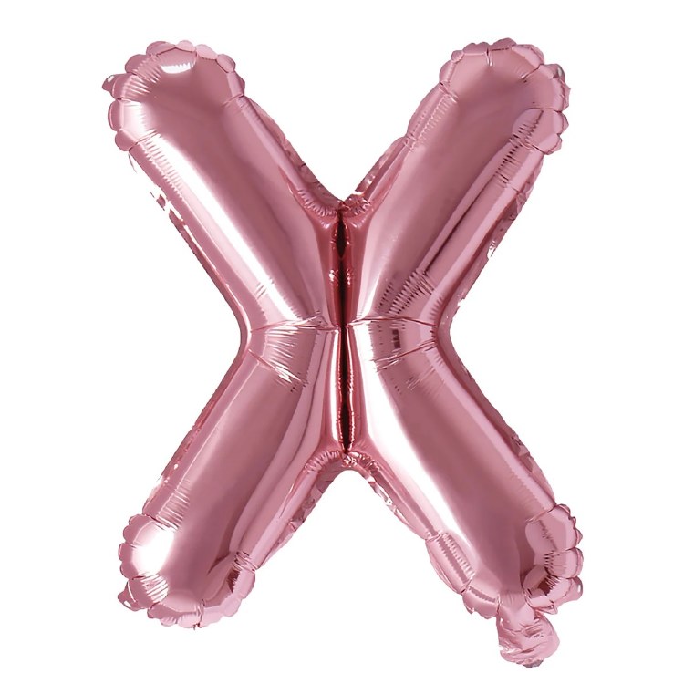 Mini 16" Air-Fill Only Letter Mylar Balloon • Rose Gold X