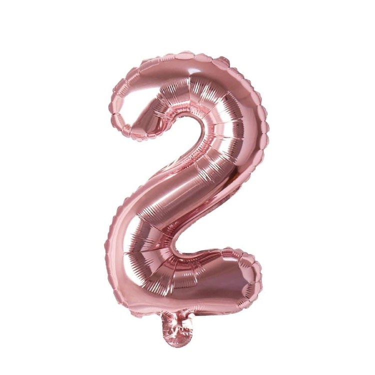 Mini 16" Air-Fill Only Number Mylar Balloon • Rose Gold 2