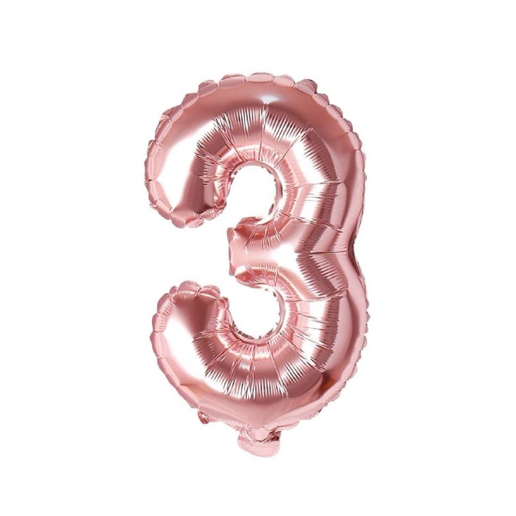 Mini 16" Air-Fill Only Number Mylar Balloon • Rose Gold 3