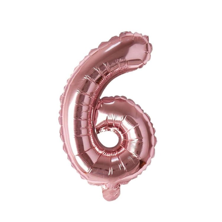 Mini 16" Air-Fill Only Number Mylar Balloon • Rose Gold 6