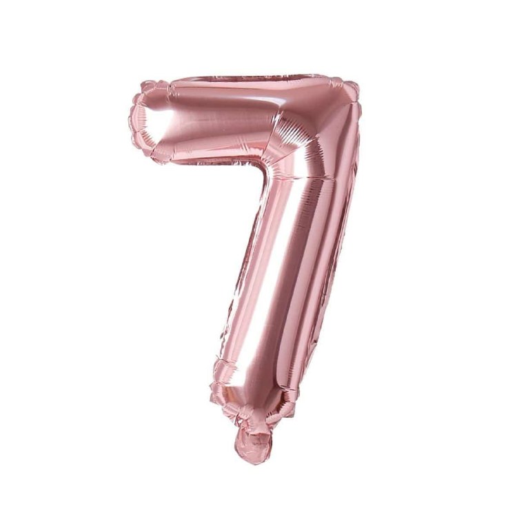 Mini 16" Air-Fill Only Number Mylar Balloon • Rose Gold 7