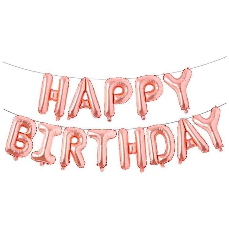 AF HBD Banner Rose Gold