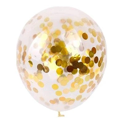 11" Confetti Foil Gold Latex Helium Balloon (ONLY FLOATS ONE DAY)