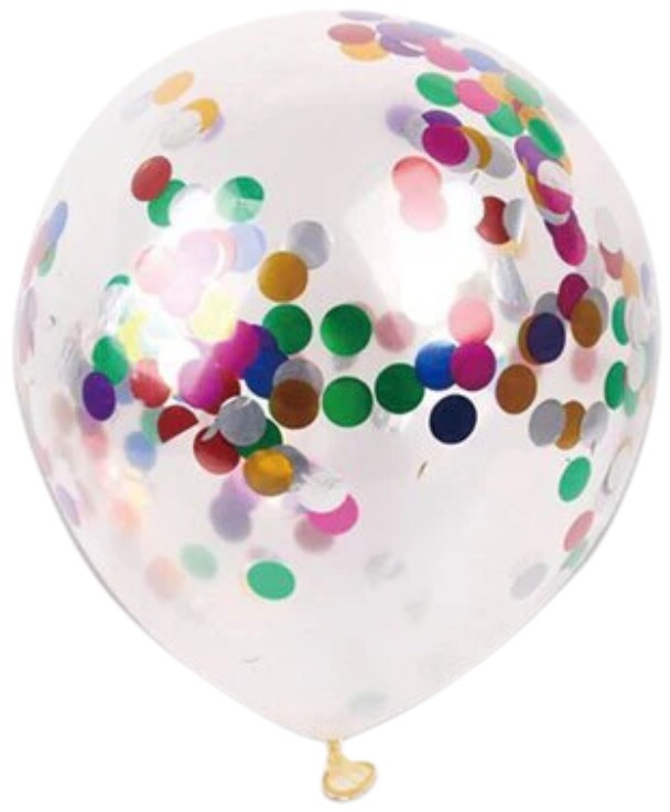 11" Confetti Foil Multi Latex Helium Balloon (ONLY FLOATS ONE DAY)