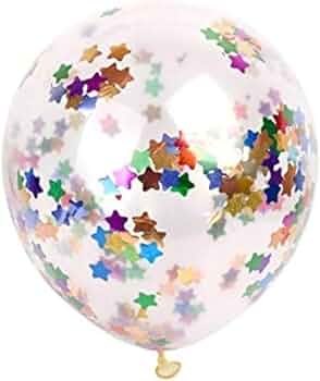 11" Confetti Foil Multi Color Stars Latex Helium Balloon (ONLY FLOATS ONE DAY)