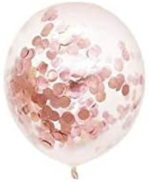 11" Confetti Foil Rose Gold Latex Helium Balloon (ONLY FLOATS ONE DAY)