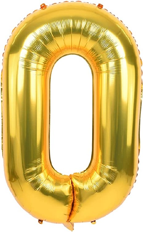 Jumbo 34" Helium Number Mylar Balloon • Gold 0