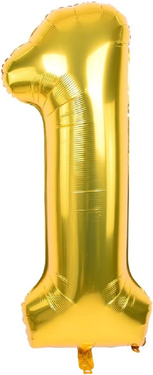 Jumbo 34" Helium Number Mylar Balloon • Gold 1