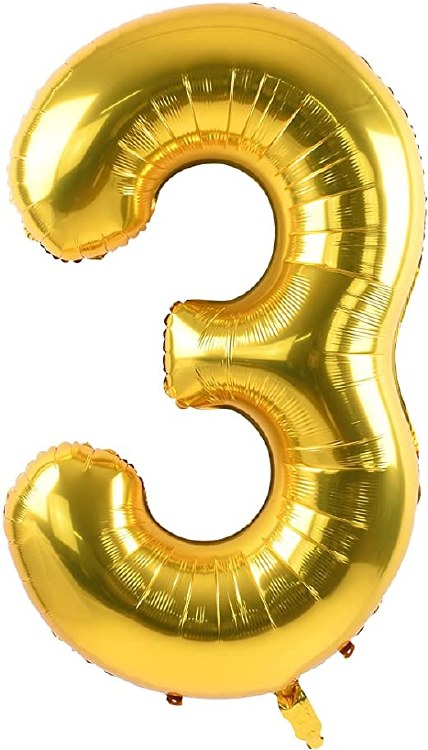 Jumbo 34" Helium Number Mylar Balloon • Gold 3
