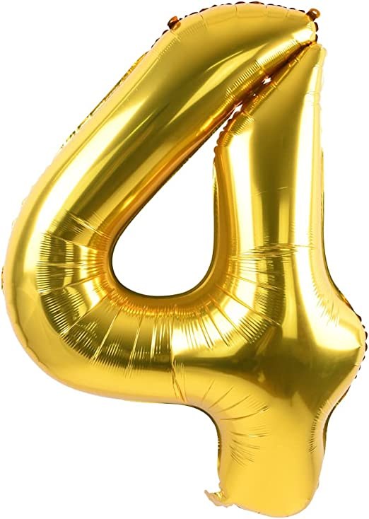 Jumbo 34" Helium Number Mylar Balloon • Gold 4