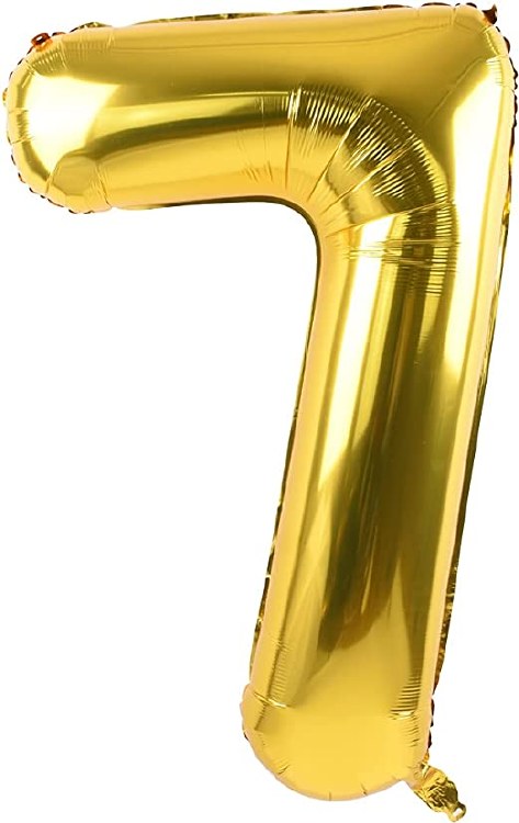 Jumbo 34" Helium Number Mylar Balloon • Gold 7