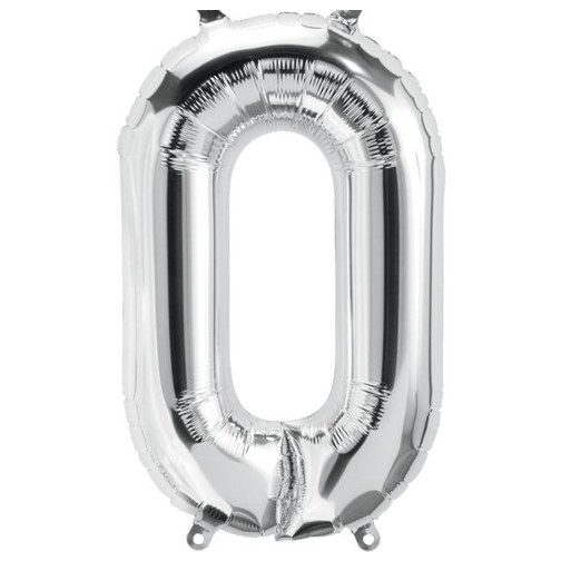Jumbo 34" Helium Number Mylar Balloon • Silver 0