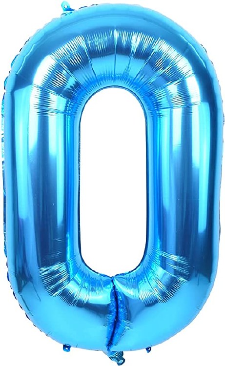 Jumbo 34" Helium Number Mylar Balloon • Blue 0