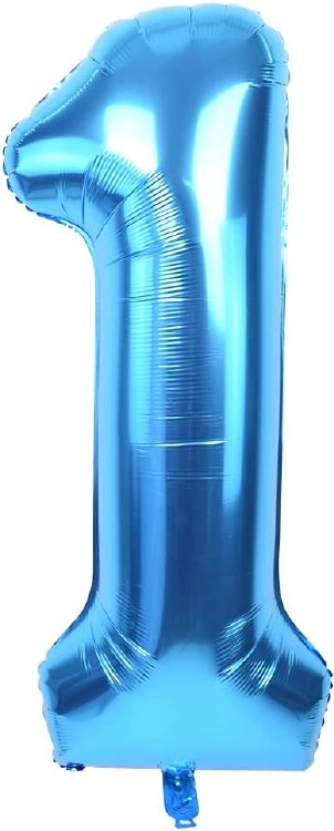 Jumbo 34" Helium Number Mylar Balloon • Blue 1