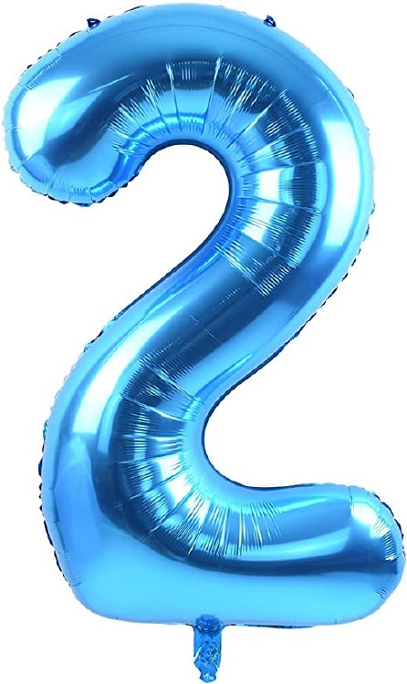 Jumbo 34" Helium Number Mylar Balloon • Blue 2
