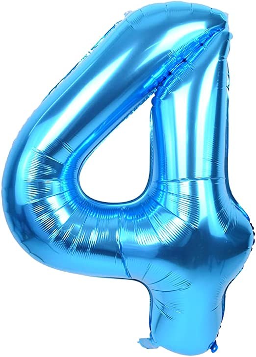 Jumbo 34" Helium Number Mylar Balloon • Blue 4