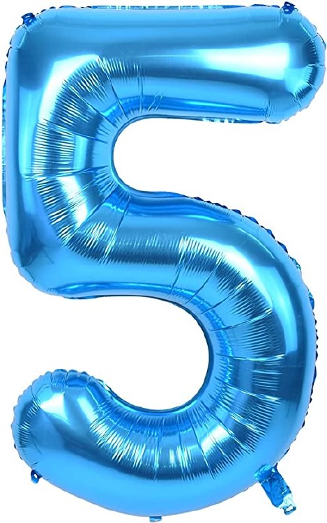 Jumbo 34" Helium Number Mylar Balloon • Blue 5