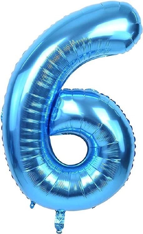 Jumbo 34" Helium Number Mylar Balloon • Blue 6