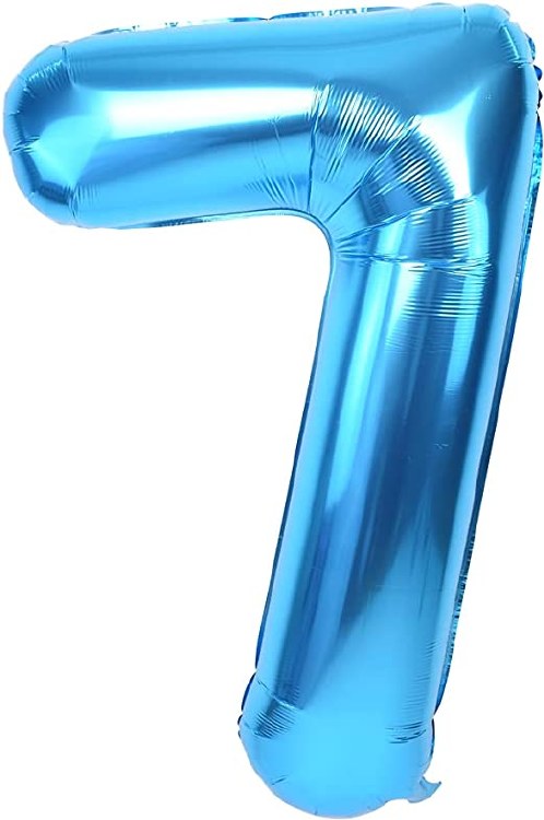 Jumbo 34" Helium Number Mylar Balloon • Blue 7