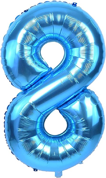 Jumbo 34" Helium Number Mylar Balloon • Blue 8