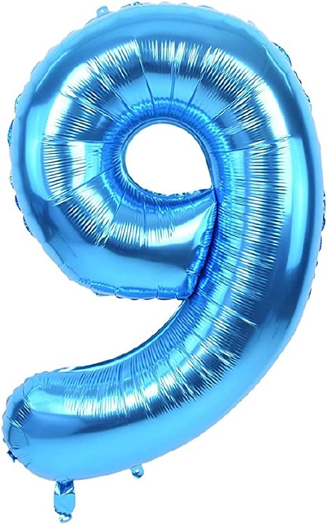 Jumbo 34" Helium Number Mylar Balloon • Blue 9