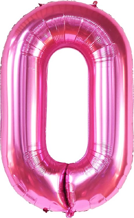 Jumbo 34" Helium Number Mylar Balloon • Pink 0
