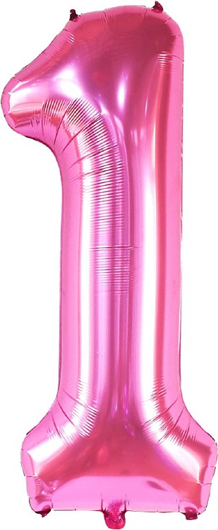 Jumbo 34" Helium Number Mylar Balloon • Pink 1