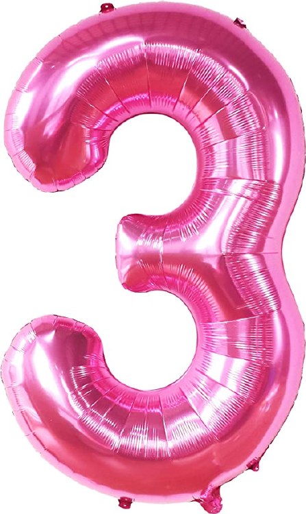 Jumbo 34" Helium Number Mylar Balloon • Pink 3